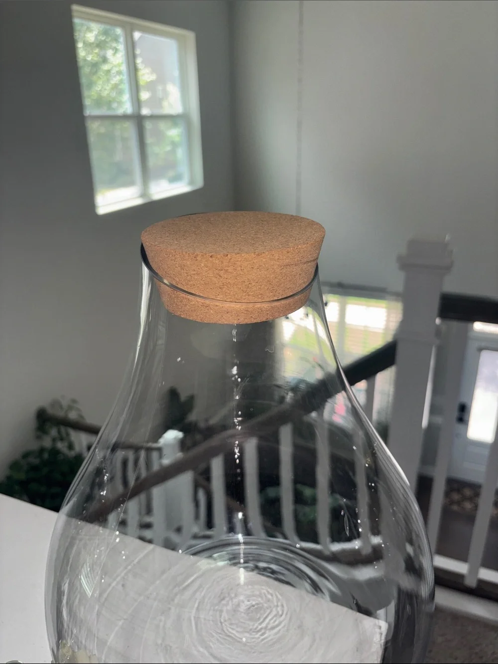 Glass Beverage Dispenser with Cork Stopper and Metal Spigot